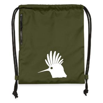 beliebte tierprints, Wiedehopf Kopf - Turnbeutel aus Recycling-Material - military Green - Vorne
