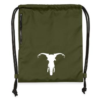 Afrikanischer Elefantenkopf - Turnbeutel aus Recycling-Material - military Green - Vorne
