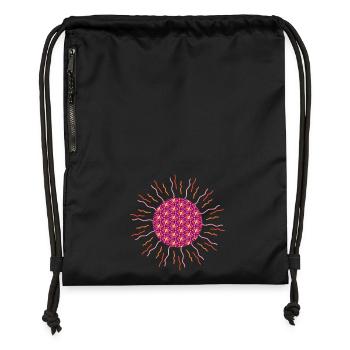 Sun mandala pink - Gymsac made from recycled material - black - Front