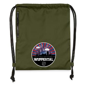 Wuppertal Skyline Heimspiel - Turnbeutel aus Recycling-Material - military Green - Vorne