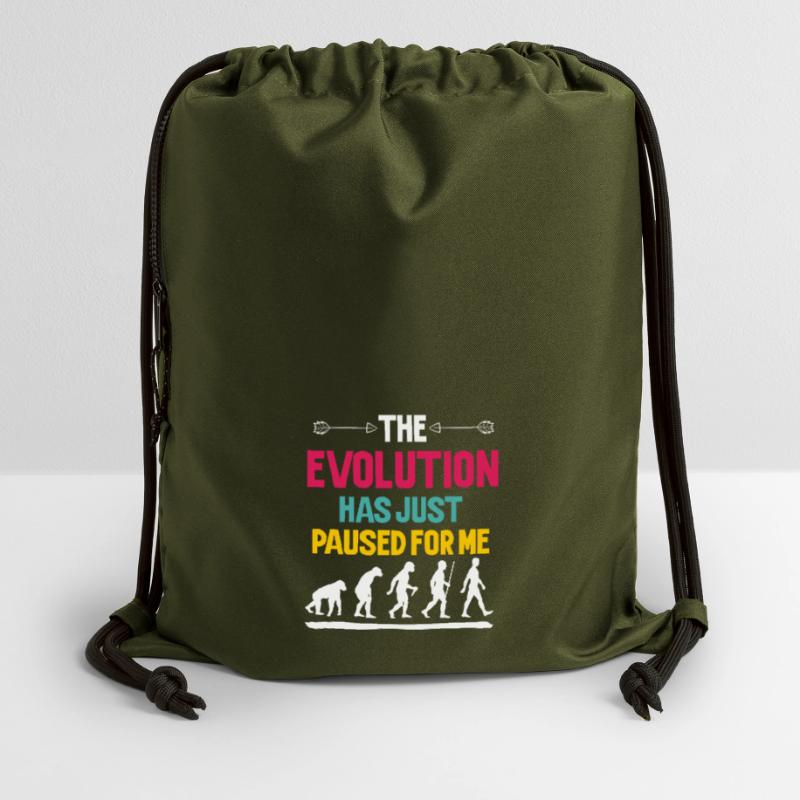 L'évolution s'est simplement arrêtée pour moi Sac à cordon en polyester recyclé