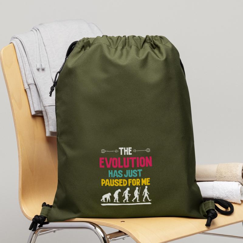 L'évolution s'est simplement arrêtée pour moi Sac à cordon en polyester recyclé