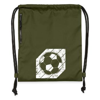 Fußball Skizze - Turnbeutel aus Recycling-Material - military Green - Vorne