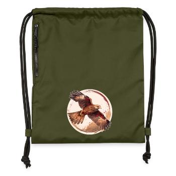 Rotmilan Greifvogel - Turnbeutel aus Recycling-Material - military Green - Vorne