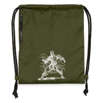 Karate Master Dojo Tattoo Style - Gymsac made from recycled material - military green - Front
