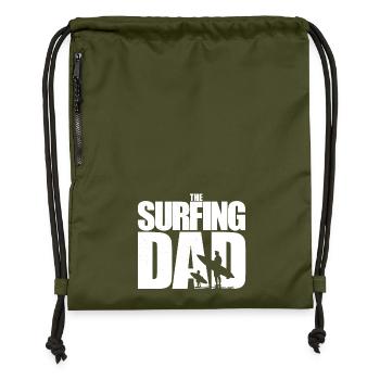 Surfer, Surfing Dad, Surfing Child, Wellenreiten - Gymsac made from recycled material - military green - Front