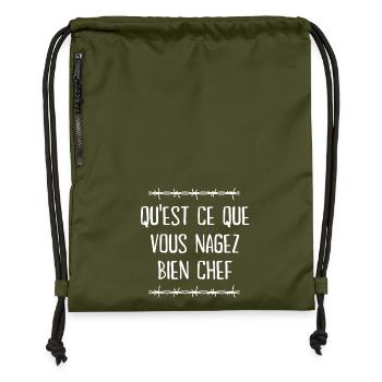 la septième compagnie, la 7ème compagnie - Sac à cordon en polyester recyclé - military green - Devant