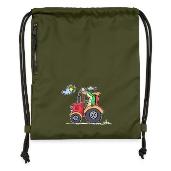 Feld Bauer Tractor Agricultural Machinery Commercial Vehicle - Gymsac made from recycled material - military green - Front
