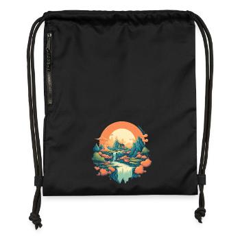 Landscape - Gymsac made from recycled material - black - Front