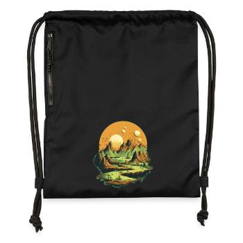 Landscape - Gymsac made from recycled material - black - Front