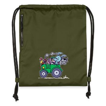 Agricultural Machinery Statement Farming Farm Tractor - Gymsac made from recycled material - military green - Front