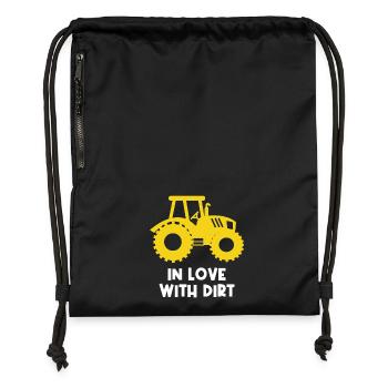 déclaration agricole agriculteur tracteur agriculteur agriculteur agriculteur biologique - Sac à cordon en polyester recyclé - noir - Devant