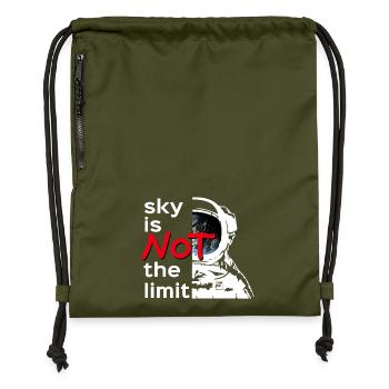 sky is Not the limit white - Turnbeutel aus Recycling-Material - military Green - Vorne