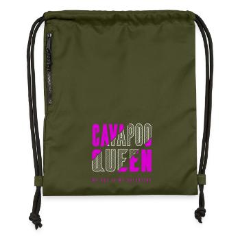 Cavapoo Queen - Gymsac made from recycled material - military green - Front