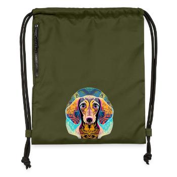 Teckel - Sac à cordon en polyester recyclé - military green - Devant