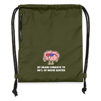 Movie Night Movies Statement Cinema Night Theatre - Gymsac made from recycled material - military green - Front