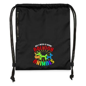 Balloon Twisting Design - Gymsac made from recycled material - black - Front