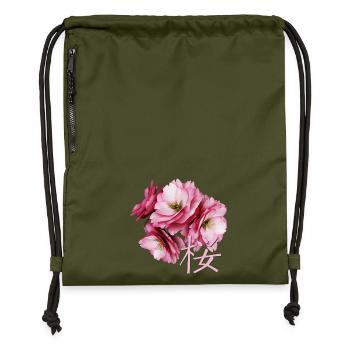 Cherry Blossom - Turnbeutel aus Recycling-Material - military Green - Vorne