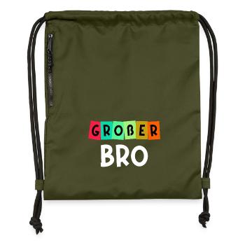 Geschwister Großer Bruder Spruch Bruderherz - Turnbeutel aus Recycling-Material - military Green - Vorne