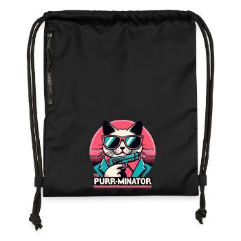Le ronronnement - Sac à cordon en polyester recyclé - noir - Devant