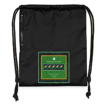 Surf Design Wellen Logo - Turnbeutel aus Recycling-Material - Schwarz - Vorne