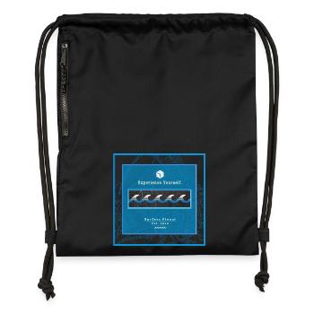 Surf Design Wellen Logo polynesisch - Turnbeutel aus Recycling-Material - Schwarz - Vorne