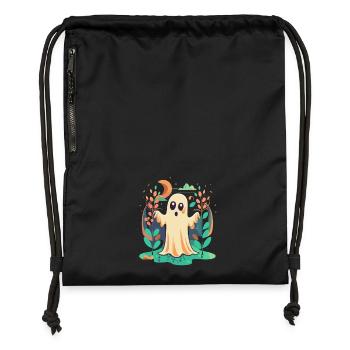 Halloween Ghost - Gymsac made from recycled material - black - Front