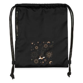 Stellar Golden Sun and Moon - Gymsac made from recycled material - black - Front