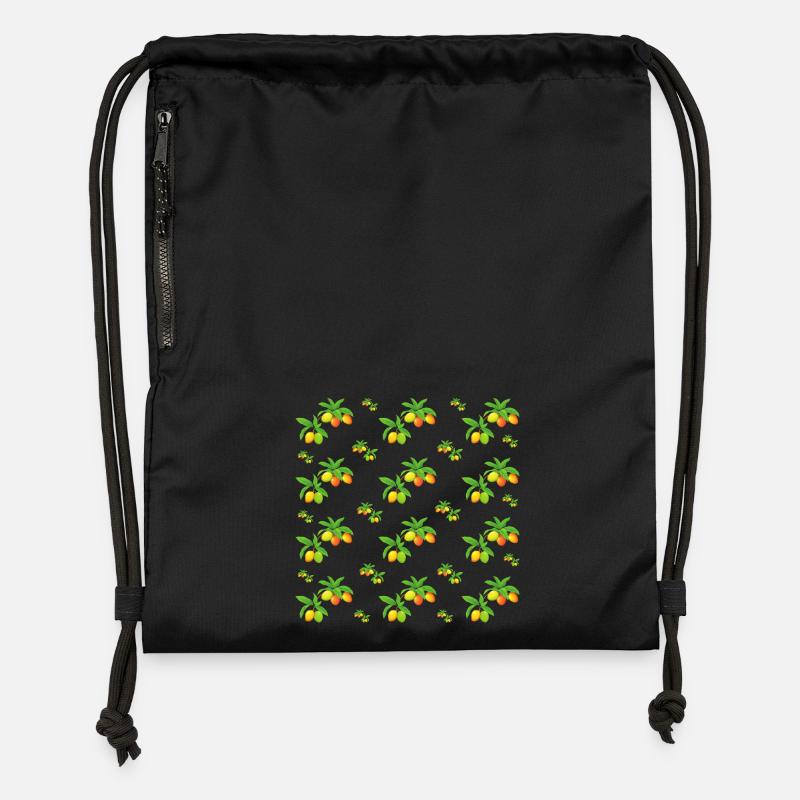 Leckere Mangos - Muster - Turnbeutel aus Recycling-Material - Schwarz