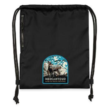 Écusson Chamois Mercantour : Faune Alpine - Sac à cordon en polyester recyclé - noir - Devant