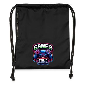 Gamer Zone - Controller Illustration - Gymsac made from recycled material - black - Front