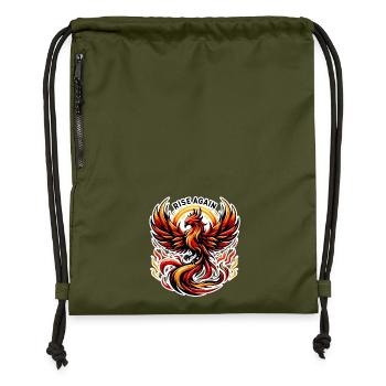 Rise Again - Illustration de Phénix - Sac à cordon en polyester recyclé - military green - Devant