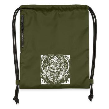 Dämonischer Teufel auf Pagan Tribal - Turnbeutel aus Recycling-Material - military Green - Vorne