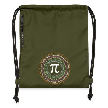 Pi Day - Happy Pi Day - Gymsac made from recycled material - military green - Front