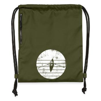 Ruderboot Zeichnung - Turnbeutel aus Recycling-Material - military Green - Vorne
