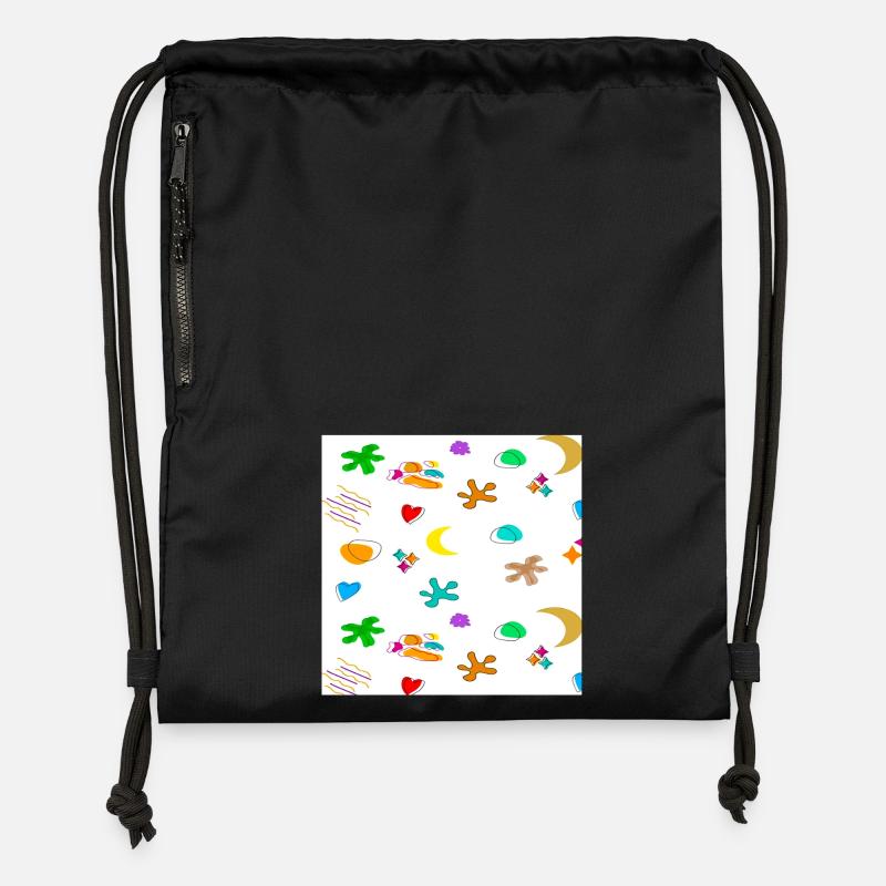 Pattern1 - Gymsac made from recycled material - black