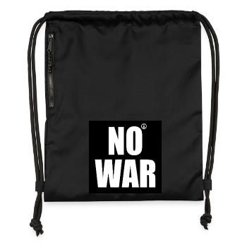 No war - Sac à cordon en polyester recyclé - noir - Devant
