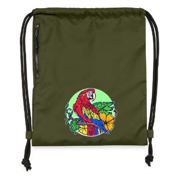 Haustier Tropisch Tier Vogel Papagei Zootiere - Turnbeutel aus Recycling-Material - military Green - Vorne