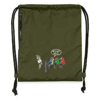 Tier Dschungel Vögel Papagei Statement Haustier - Turnbeutel aus Recycling-Material - military Green - Vorne