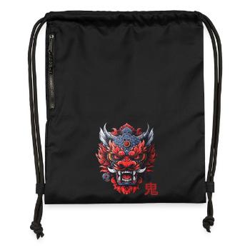 Oni, japanischer Dämon - Turnbeutel aus Recycling-Material - Schwarz - Vorne
