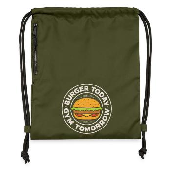 Burger today, gym tomorrow - Gymsac made from recycled material - military green - Front