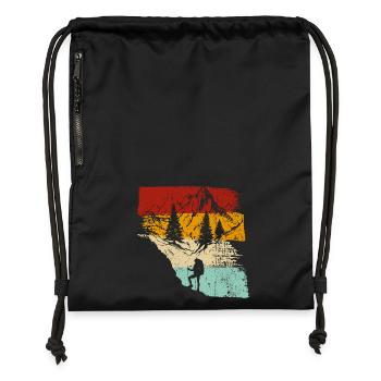 Sunset Forest Trek Retro - Gymsac made from recycled material - black - Front