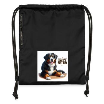 Bouvier bernois - Sac à cordon en polyester recyclé - noir - Devant