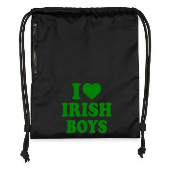I love irish boys - Turnbeutel aus Recycling-Material - Schwarz - Vorne