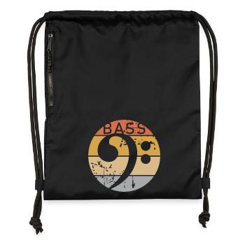 rétro guitare basse clef musicien bassiste - Sac à cordon en polyester recyclé - noir - Devant