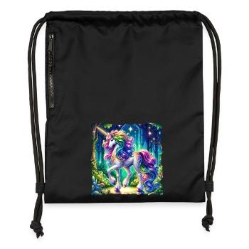 Fantaisie Licorne Chevaux Fans Licorne Amoureux - Sac à cordon en polyester recyclé - noir - Devant