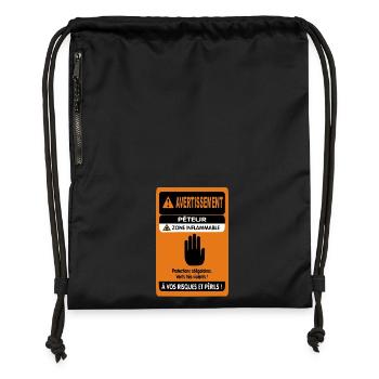 Farting Warning - Gymsac made from recycled material - black - Front