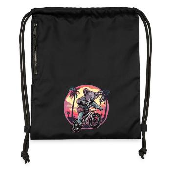 Koala Bear Bike Koala Bear Cyclist Bmx Bike - Gymsac made from recycled material - black - Front