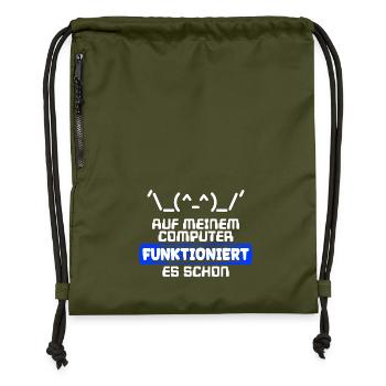 Computer Developer Software Developer Statement - Gymsac made from recycled material - military green - Front