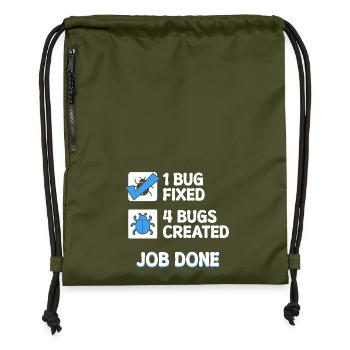 Bugfixing Developer Bugs Code Statement Computer Science - Gymsac made from recycled material - military green - Front